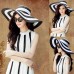 Beach Hat Fashionable Wide Brim Summer Straw Striped Floppy Elegant Bohemian Cap  eb-88301503